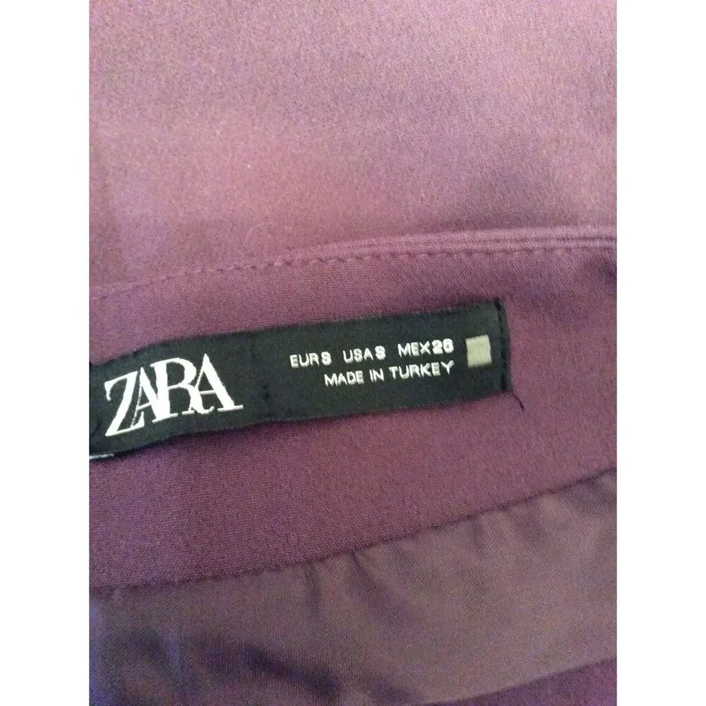 Zara Purple Skort Mini Skirt Front Tie Small S Women's